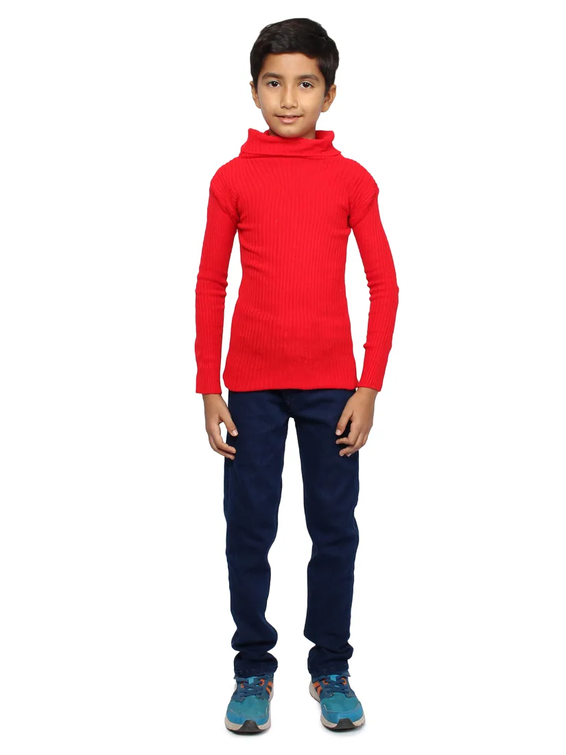Red High-Neck Skivvy for boys
