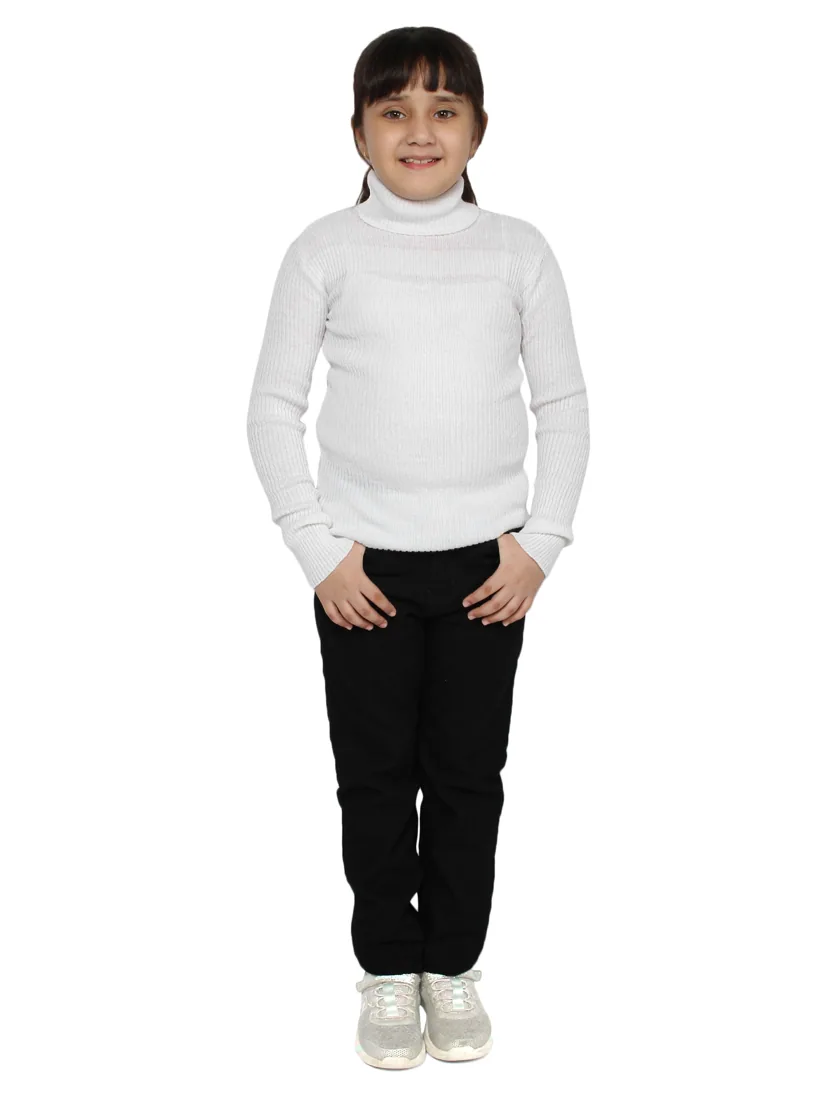 White High-Neck Skivvy for girls