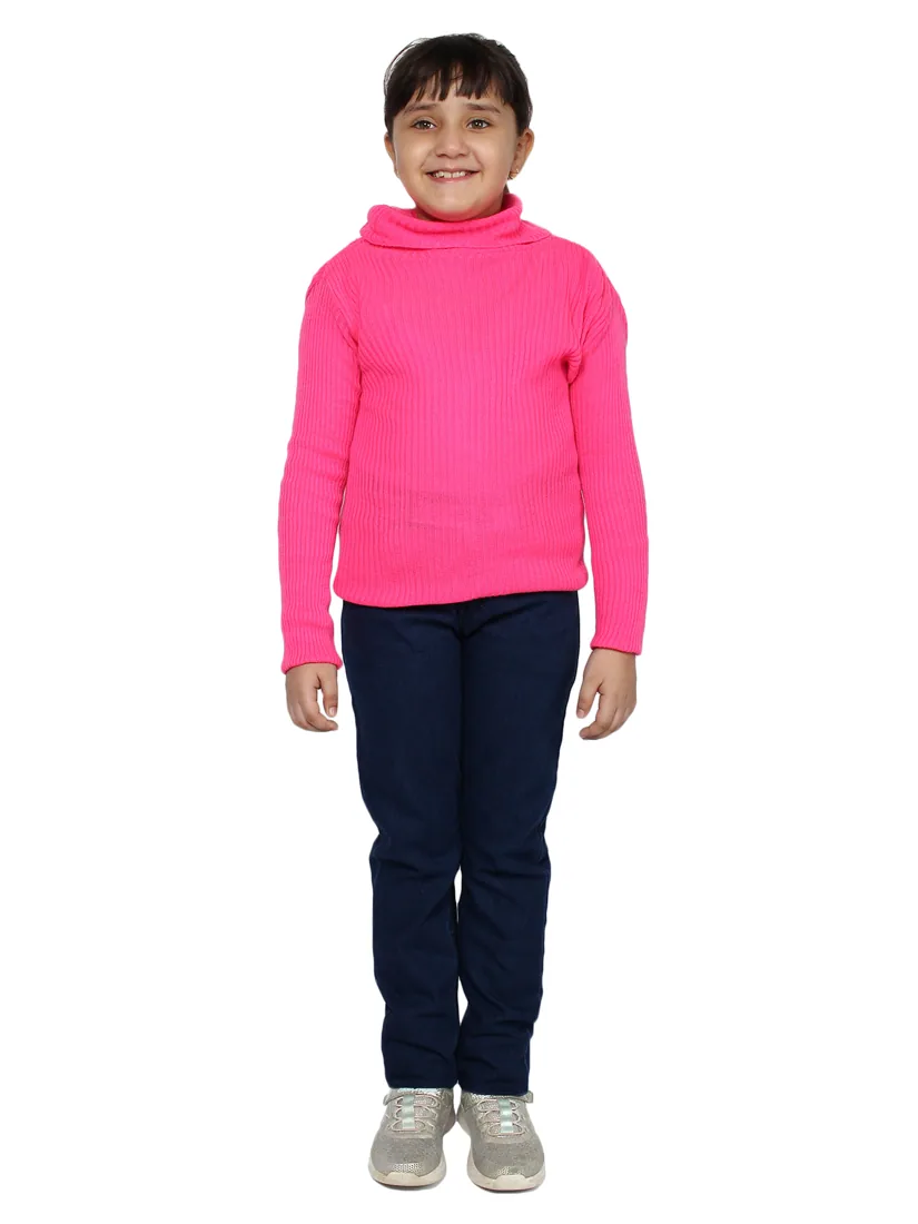 Bright Pink High-Neck Skivvy for girls