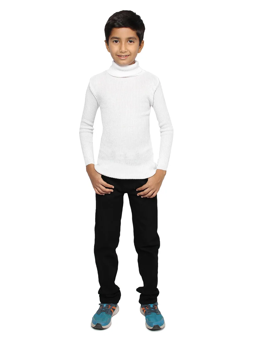White High-Neck Skivvy for boys