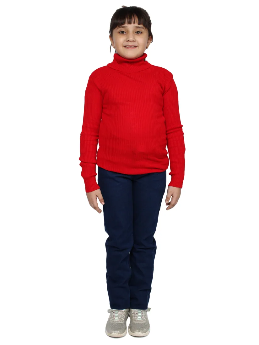 Red High-Neck Skivvy for girls