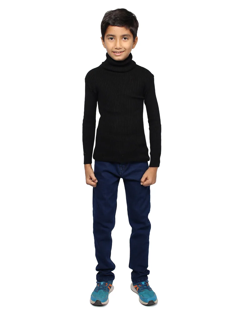 Black High-Neck Skivvy for boys