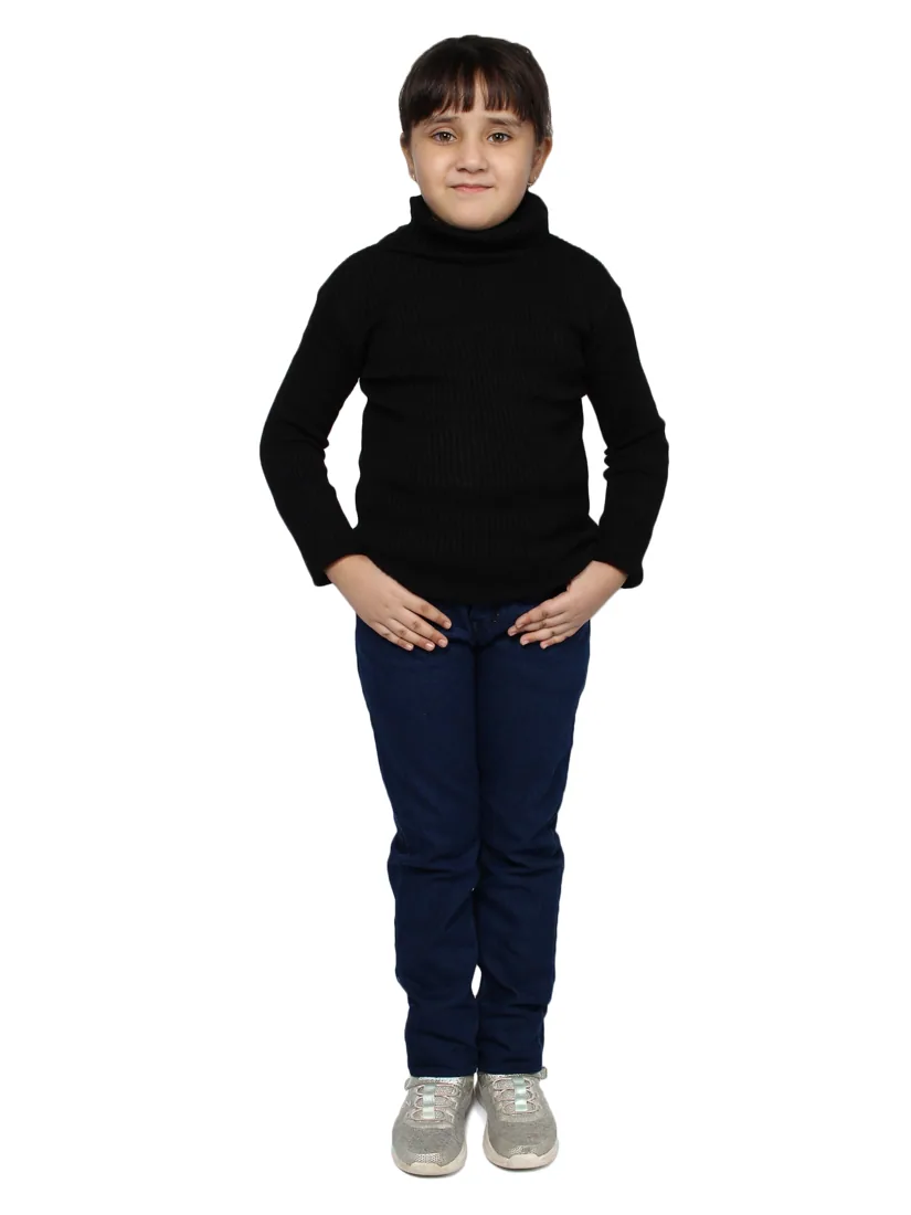 Black High-Neck Skivvy for girls