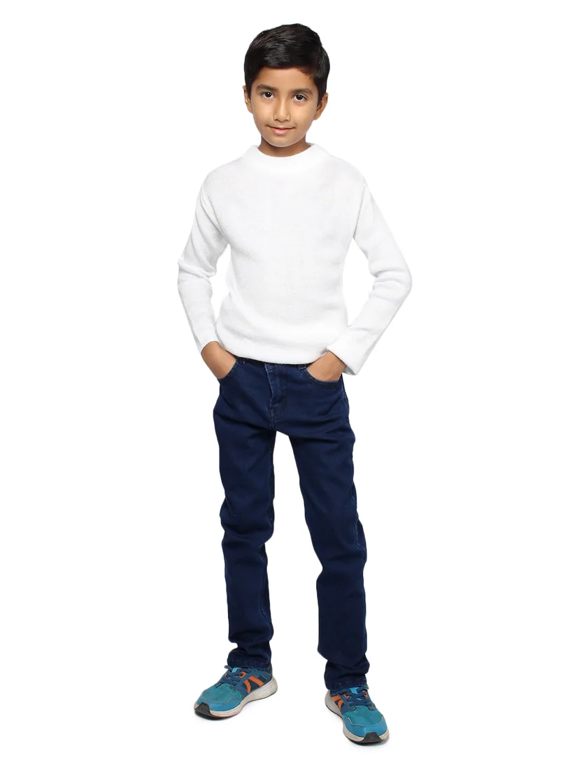 Everyday White Round-Neck Skivvy for boys